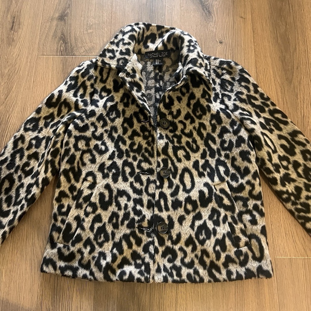 Leopard Animal Print Faux Fur Crop Jacket VTG Inspired Statement Glam Mob Wife